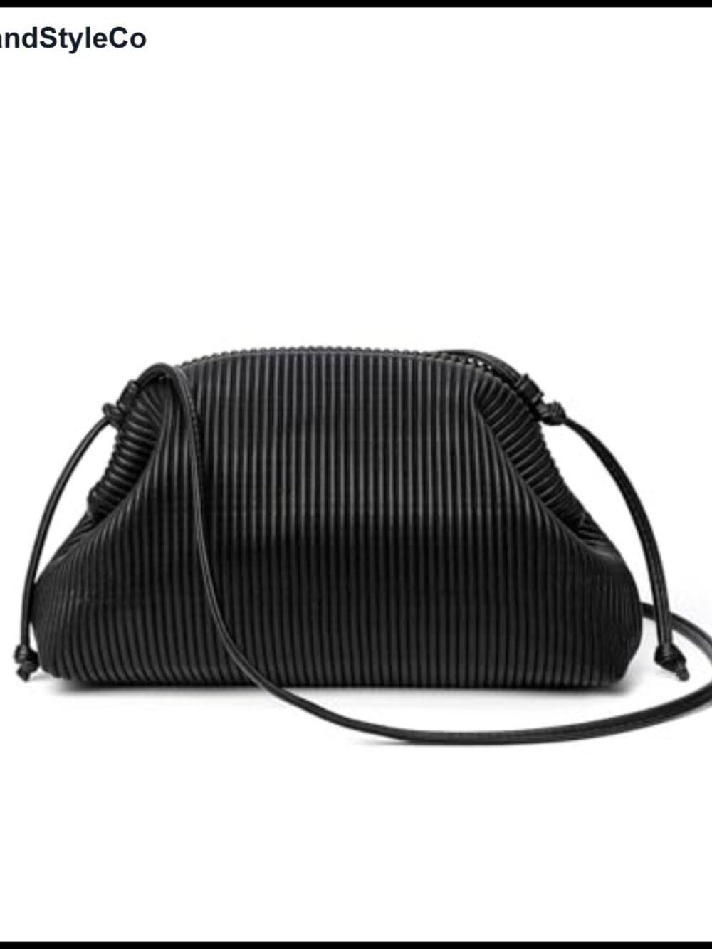 Soft Ribbed Vegan Leather Clutch Dumpling Crossbody Bag with Strap
